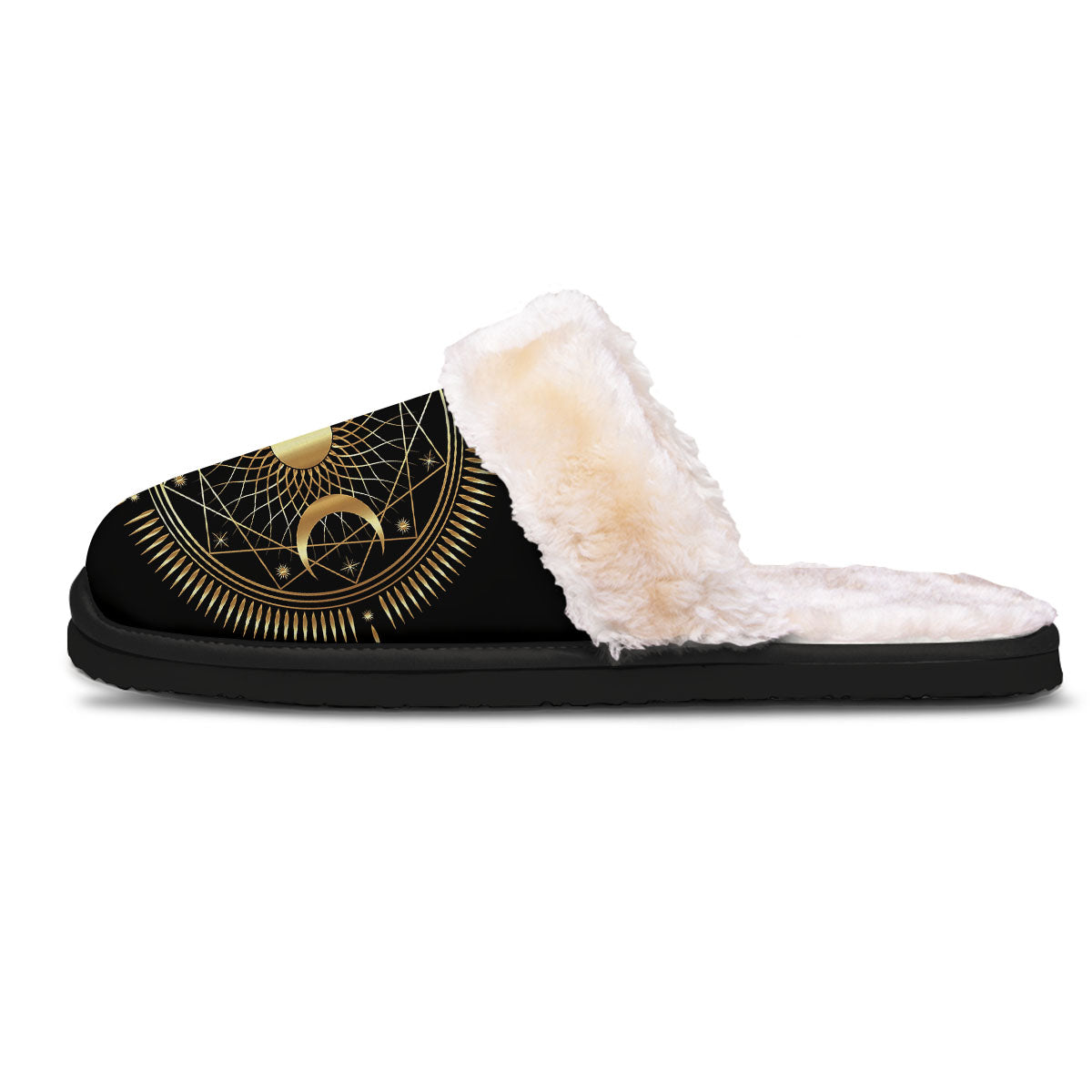 Sun And Moon Geometric Celestial Print Slippers-grizzshop