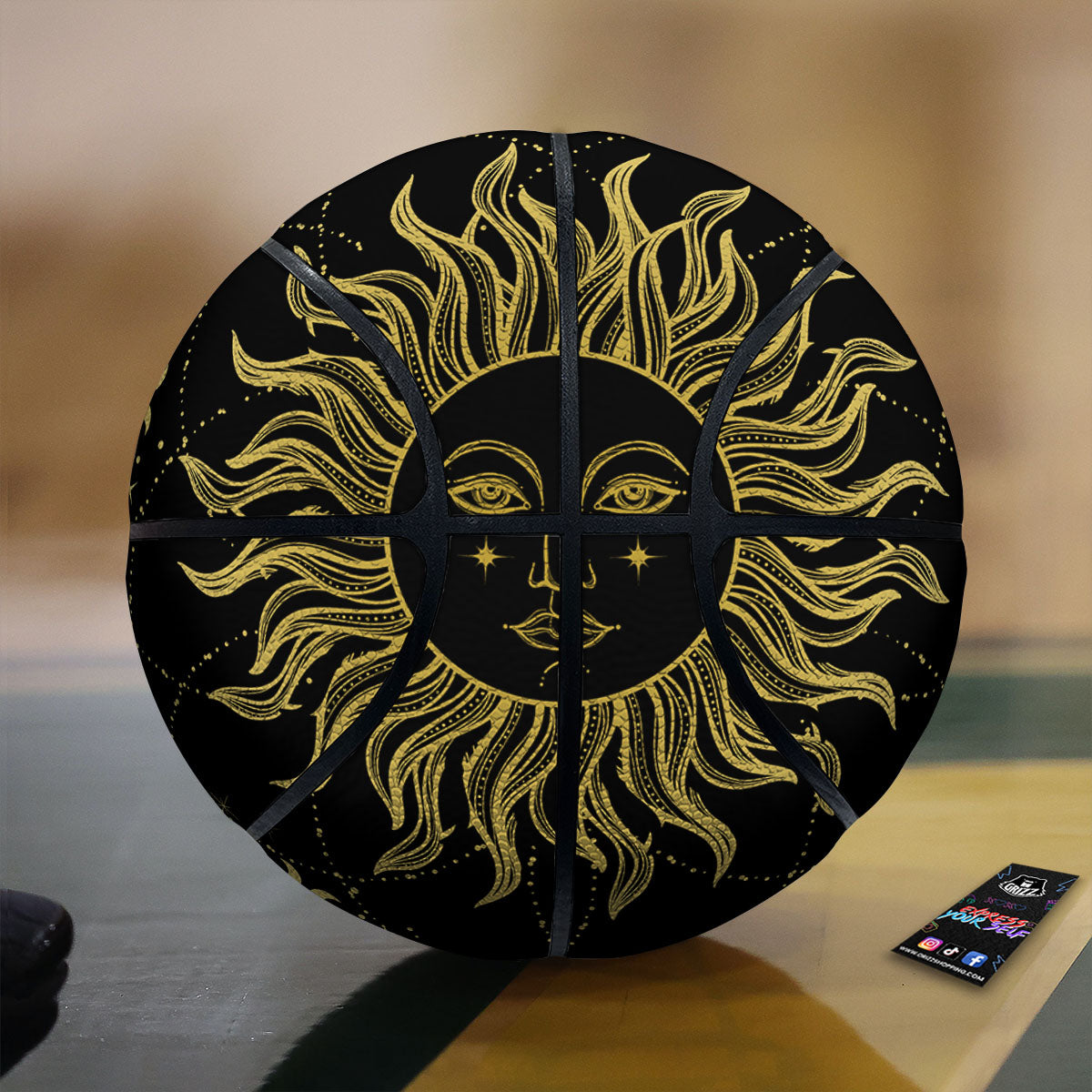 Sun Celestial Vintage Print Basketball