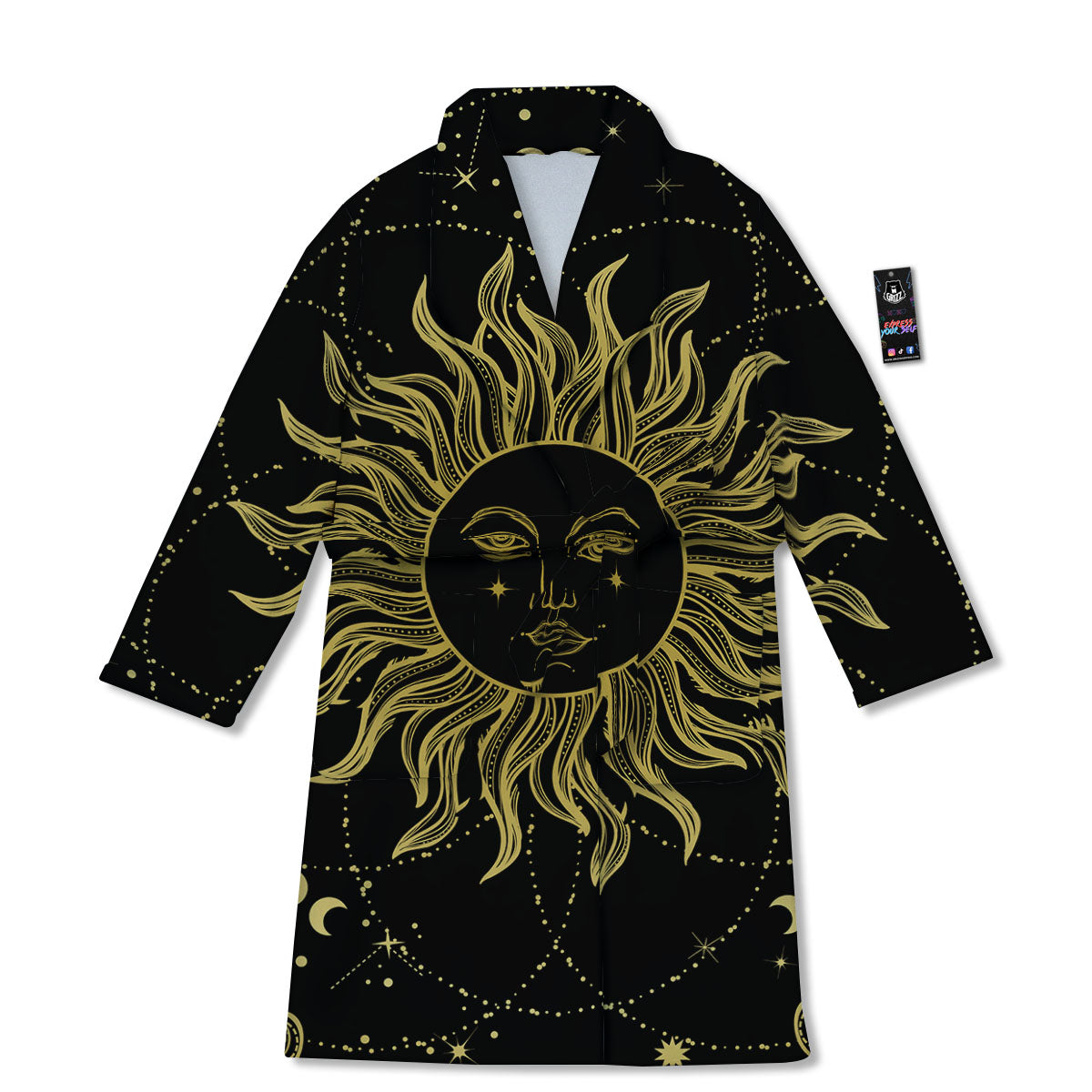 Sun Celestial Vintage Print Bathrobe-grizzshop