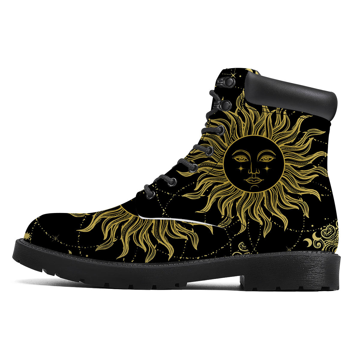 Sun Celestial Vintage Print Boots-grizzshop
