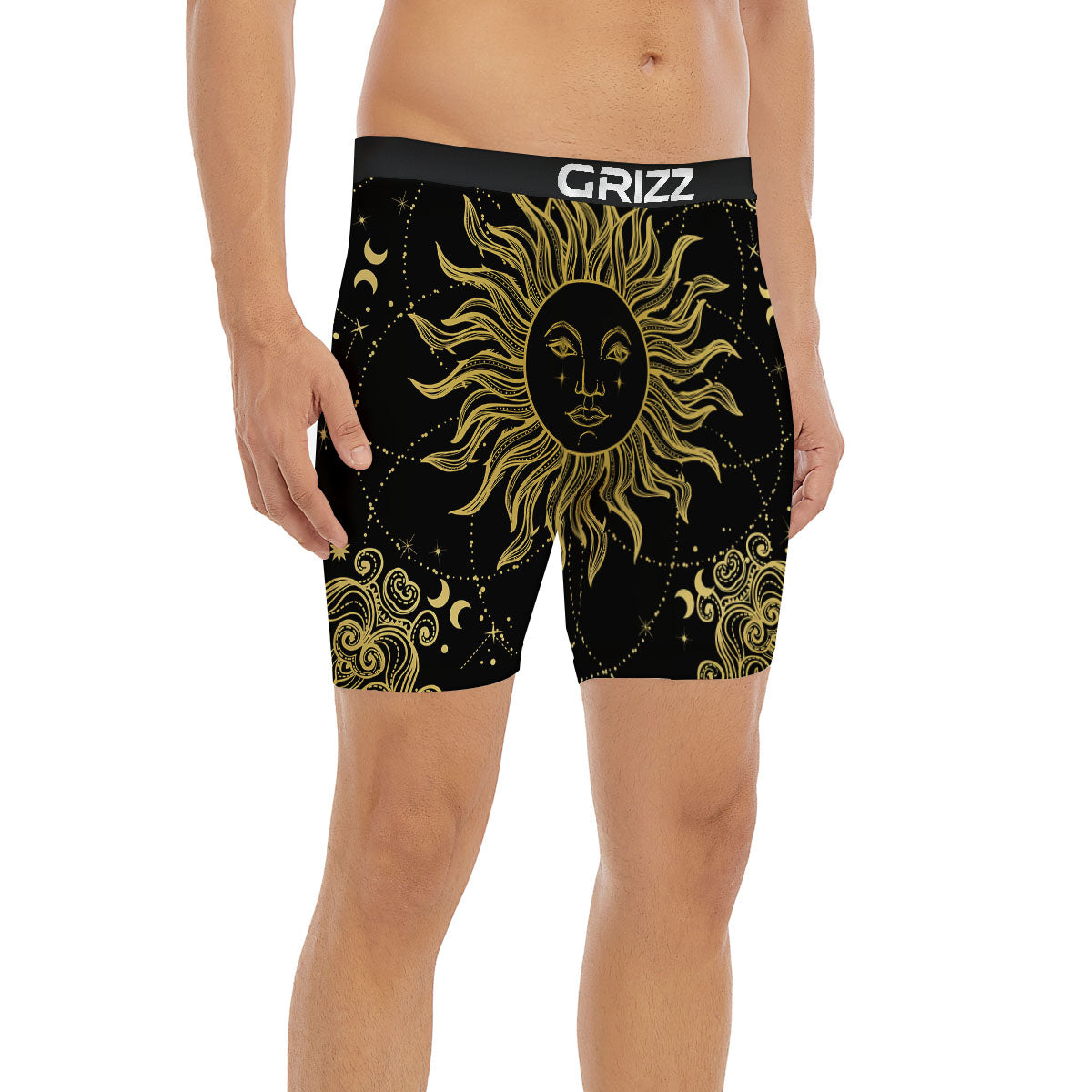 Sun Celestial Vintage Print Boxer Briefs-grizzshop