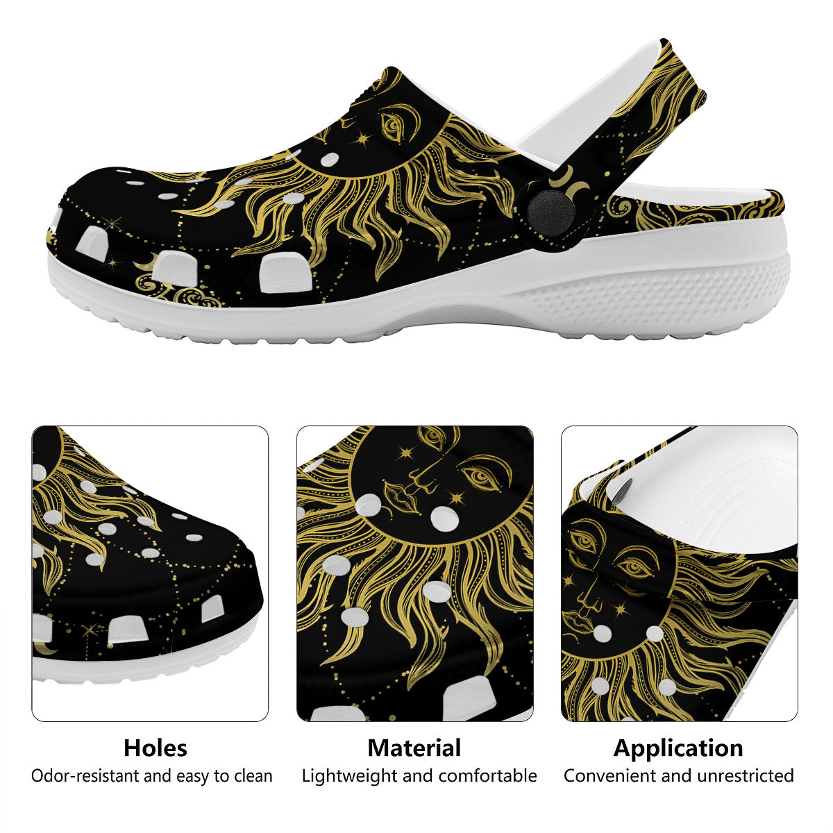 Sun Celestial Vintage Print Clog-grizzshop