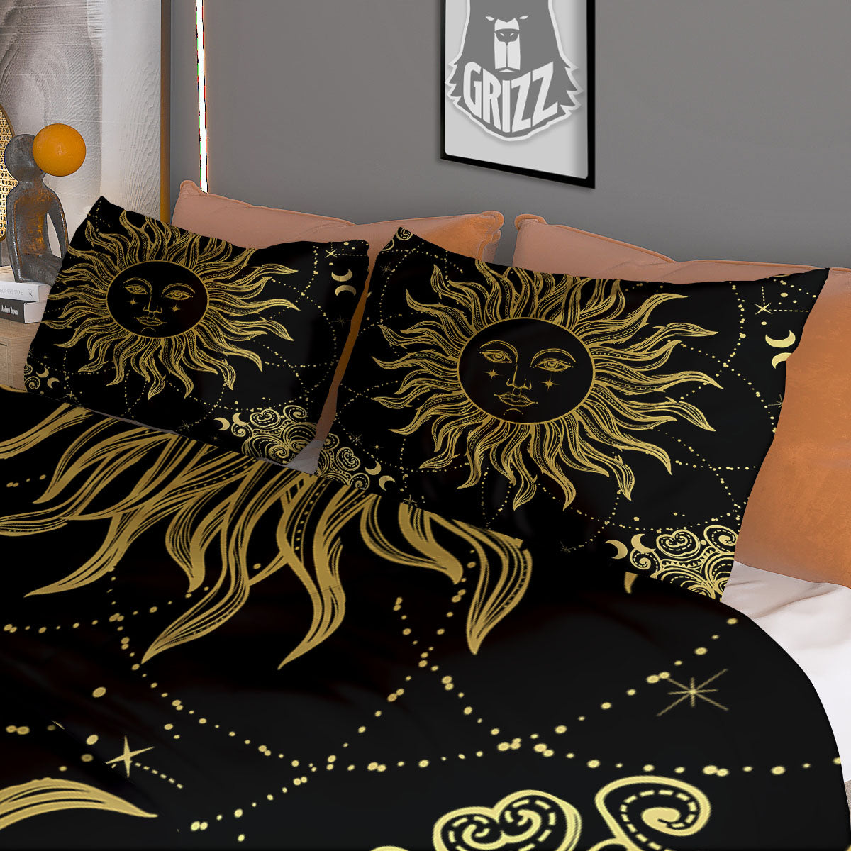 Sun Celestial Vintage Print Duvet Cover Bedding Set