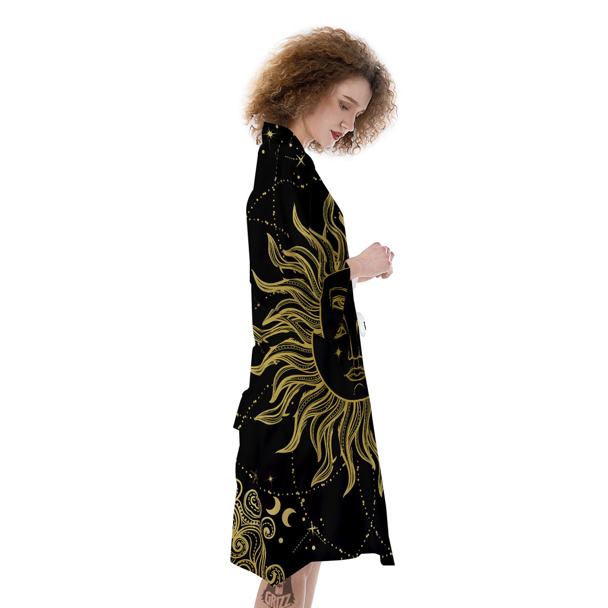 Sun Celestial Vintage Print Kimono-grizzshop