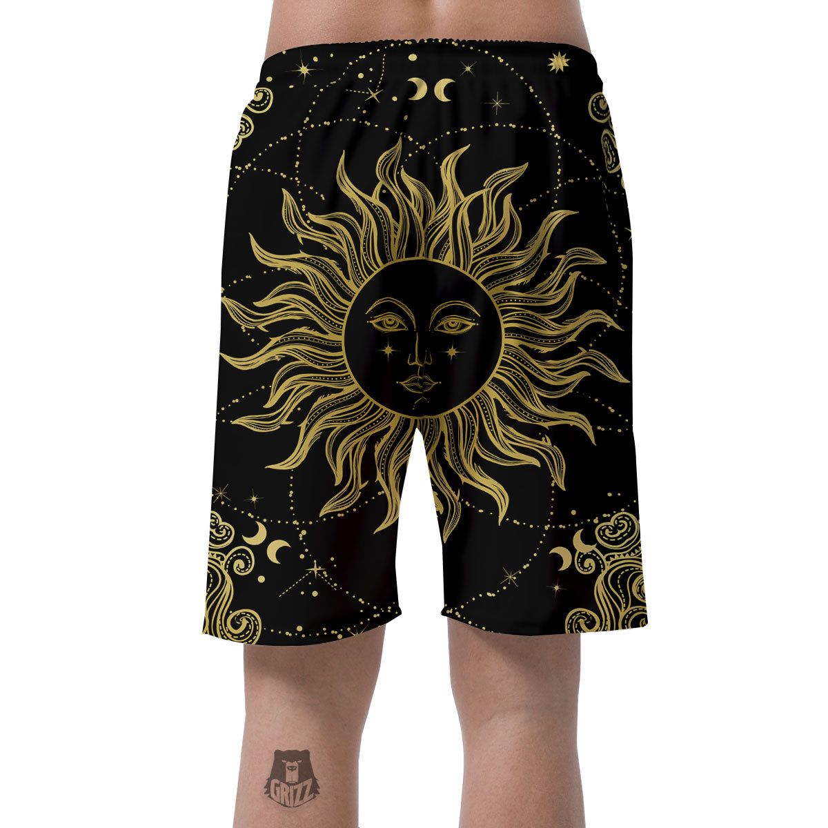 Sun Celestial Vintage Print Men's Shorts-grizzshop