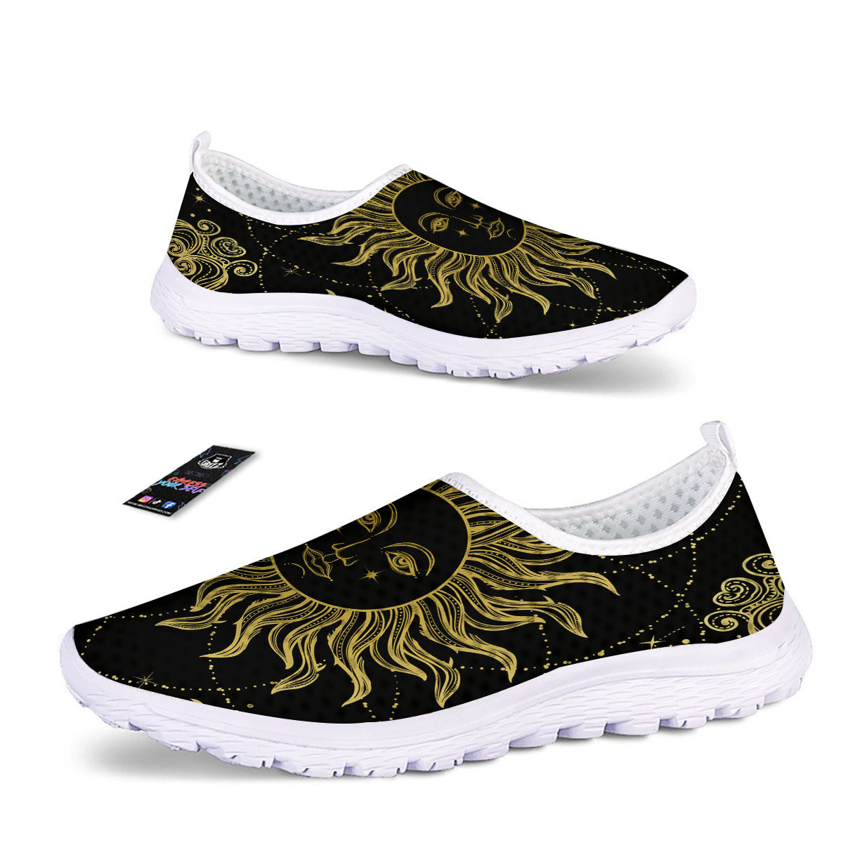 Sun Celestial Vintage Print Nurse Shoes-grizzshop