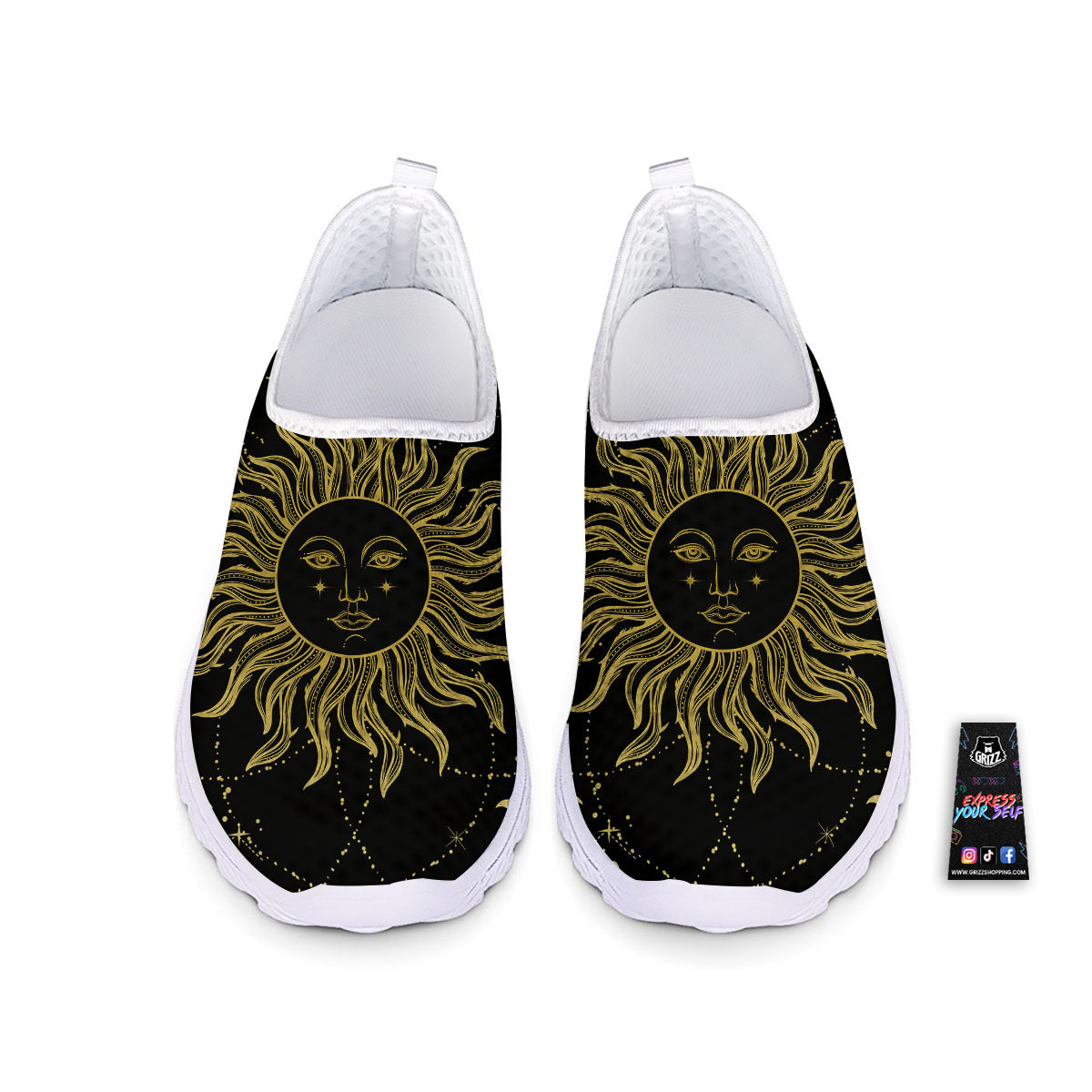 Sun Celestial Vintage Print Nurse Shoes-grizzshop