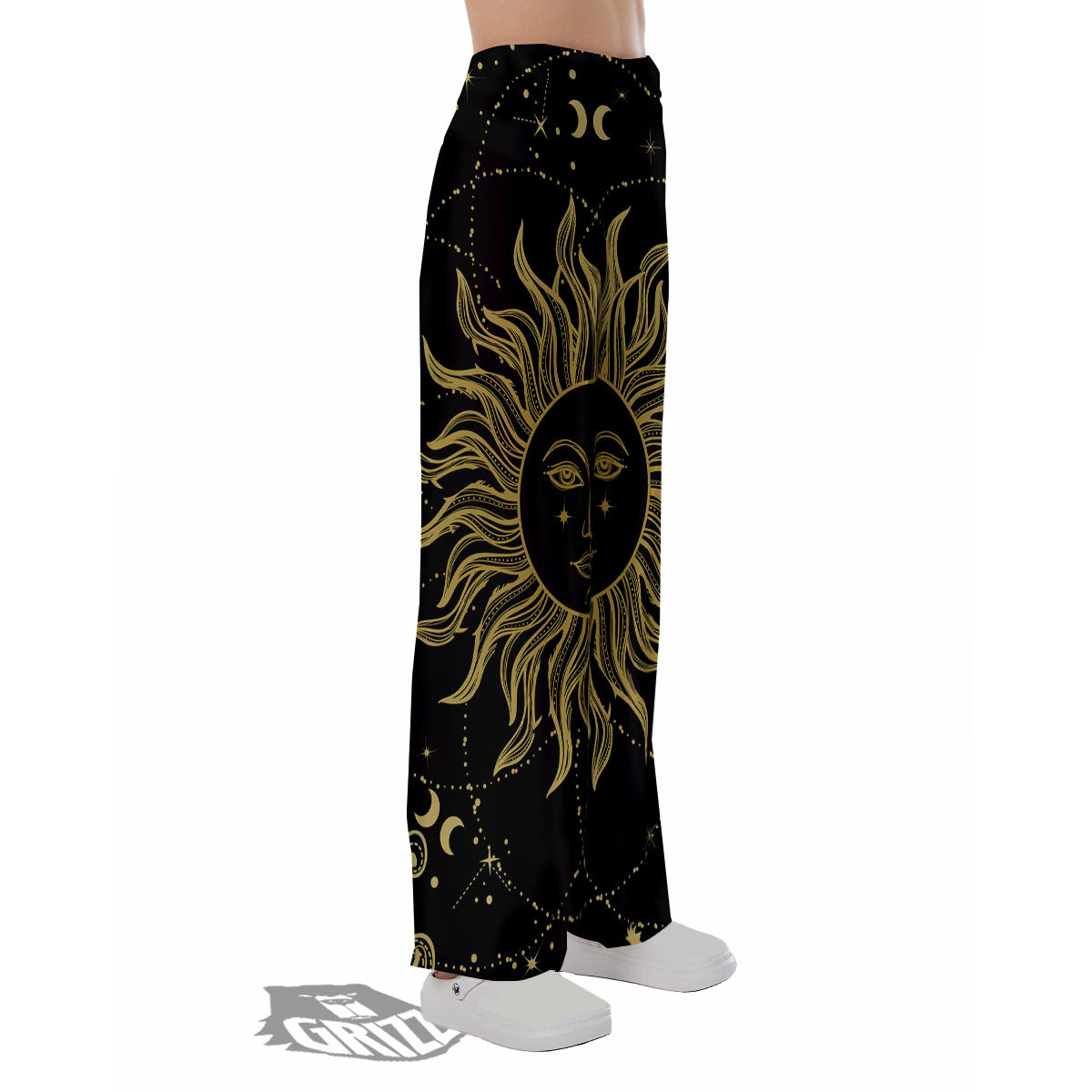 Sun Celestial Vintage Print Pajama Pants-grizzshop