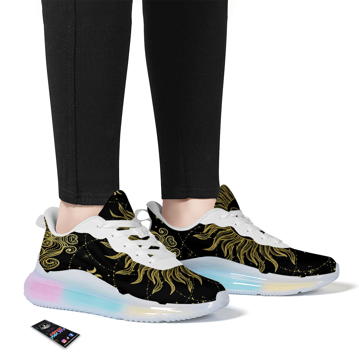 Sun Celestial Vintage Print Running Sneakers-grizzshop