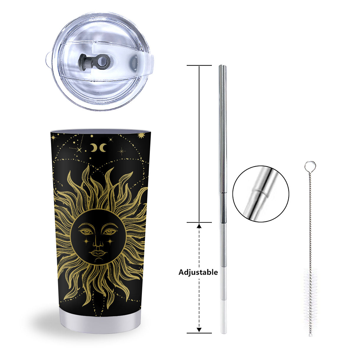 Sun Celestial Vintage Print Tumbler-grizzshop