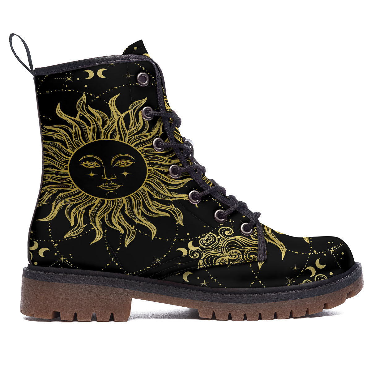 Sun Celestial Vintage Print Work Boots-grizzshop