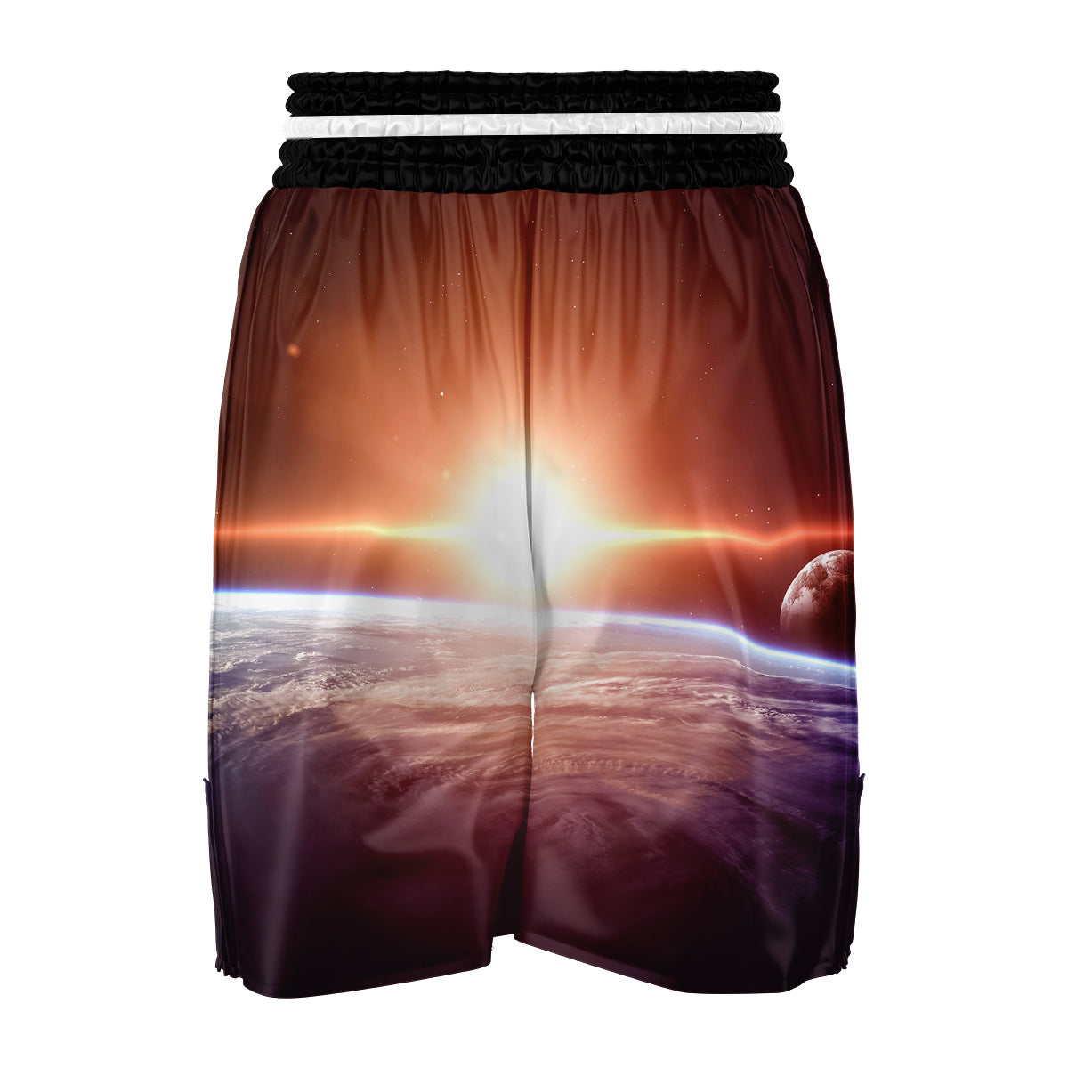 Sun Galaxy Space Earth Print Boxing Shorts-grizzshop
