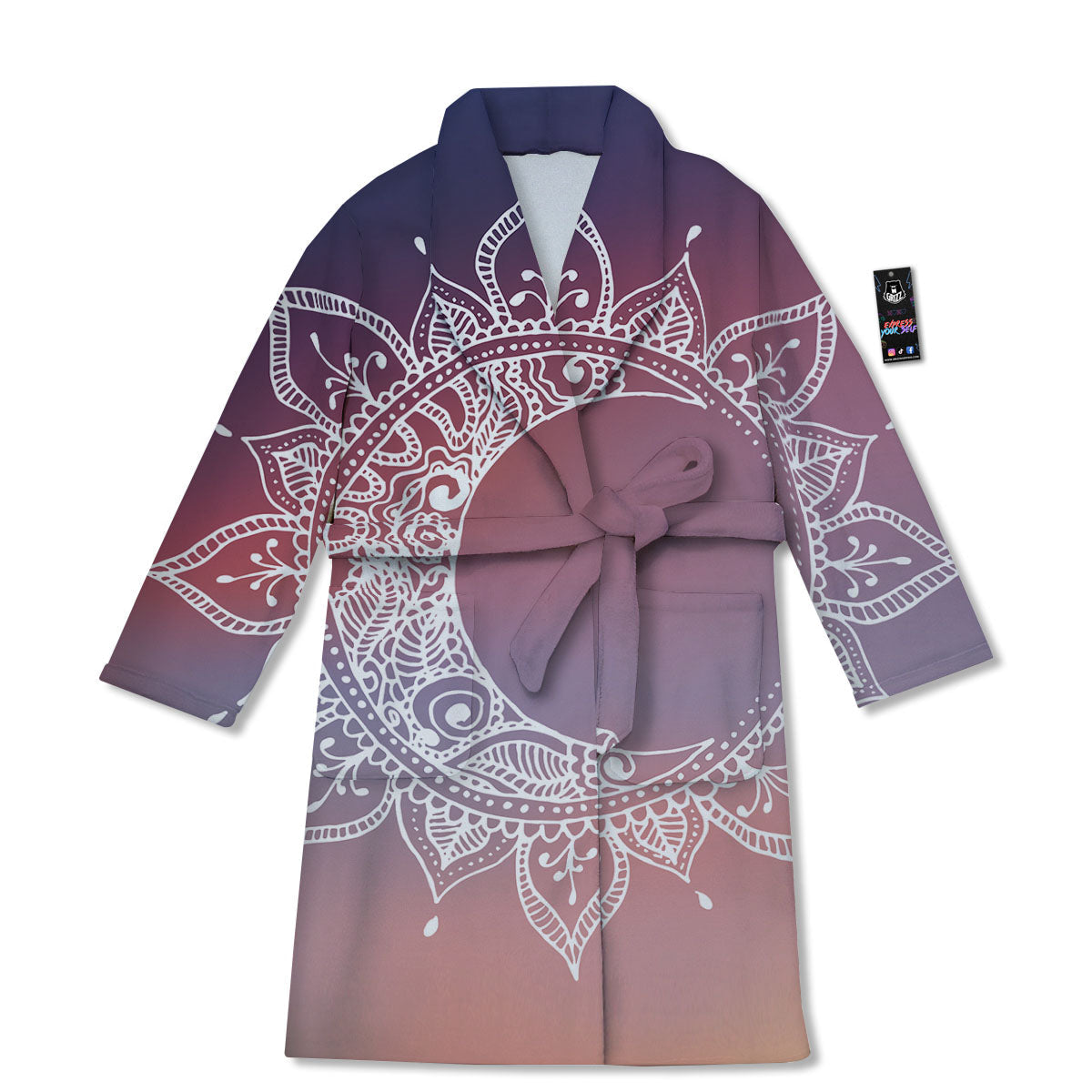 Sun Mandala Print Bathrobe-grizzshop