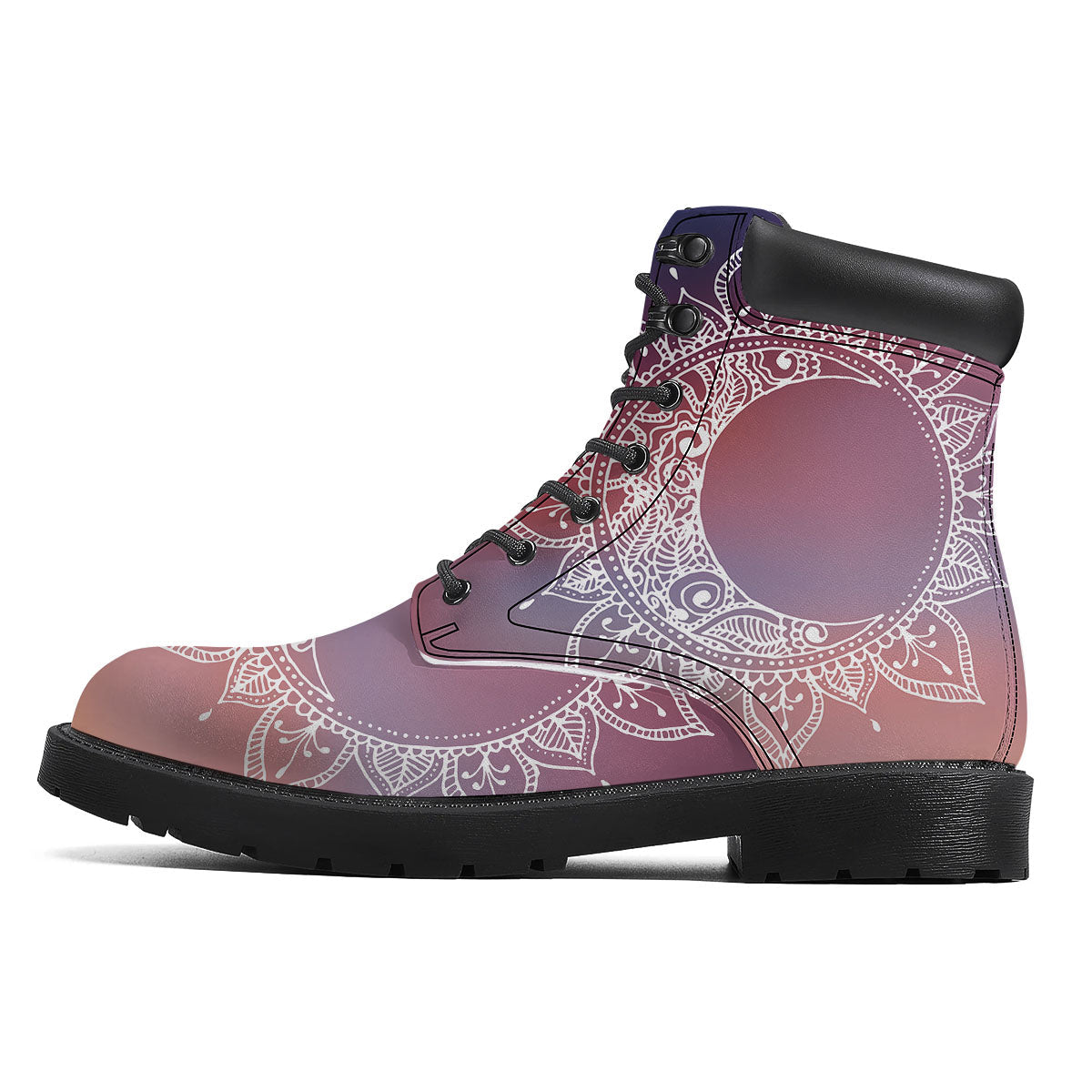 Sun Mandala Print Boots-grizzshop