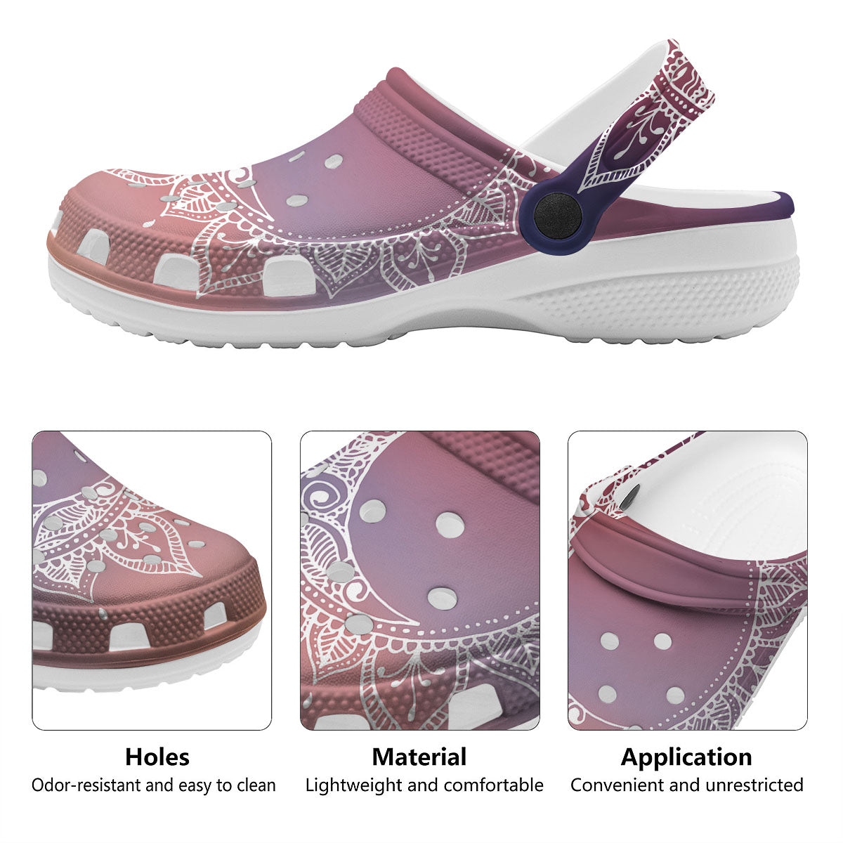 Sun Mandala Print Clog-grizzshop