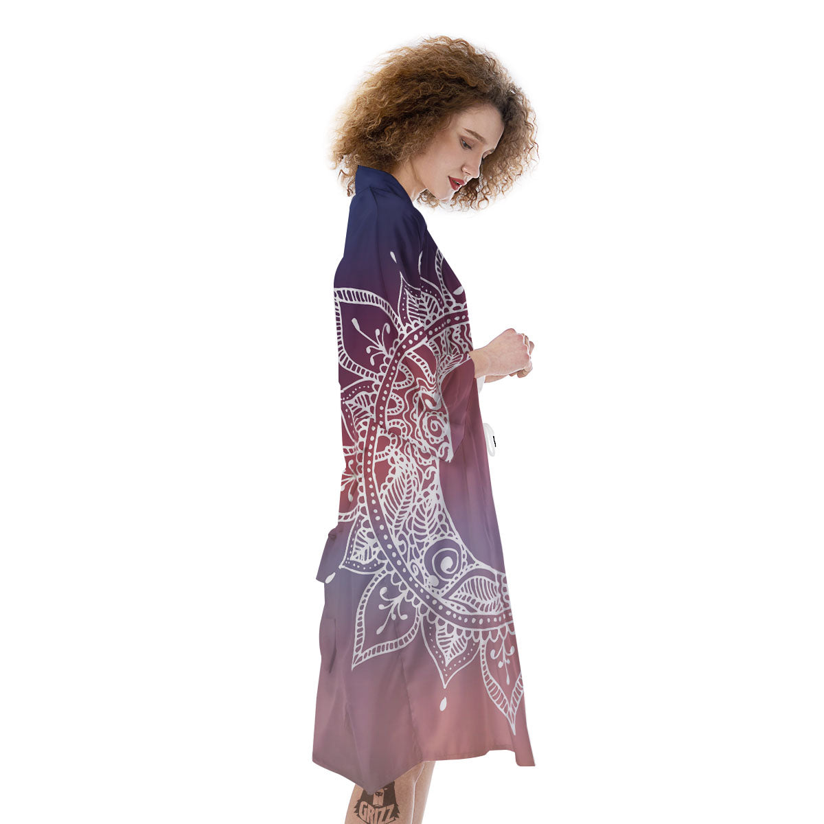 Sun Mandala Print Kimono-grizzshop