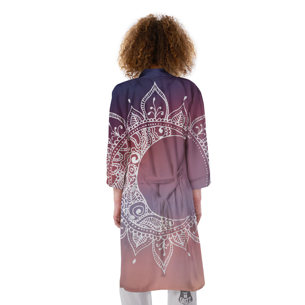 Sun Mandala Print Kimono-grizzshop