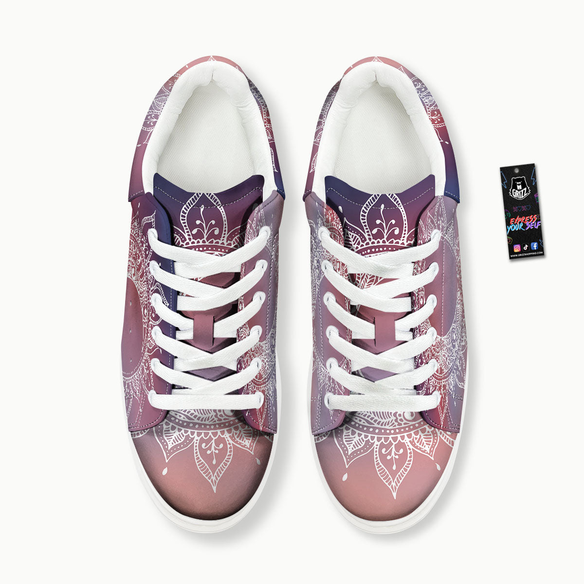 Sun Mandala Print Platform Shoes-grizzshop