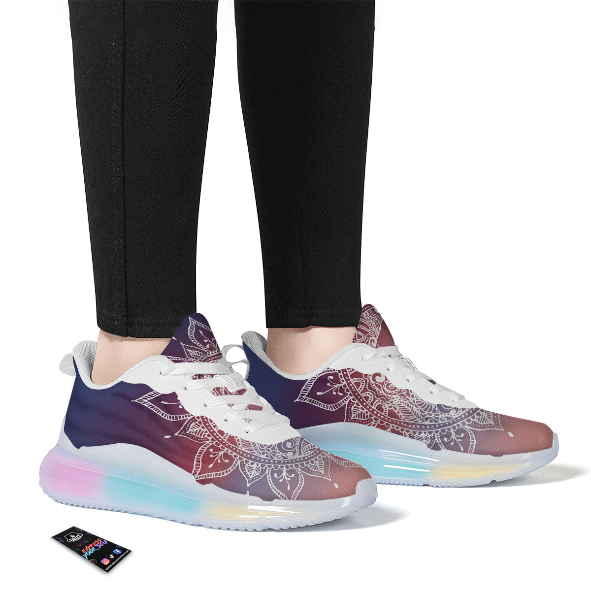 Sun Mandala Print Running Sneakers-grizzshop