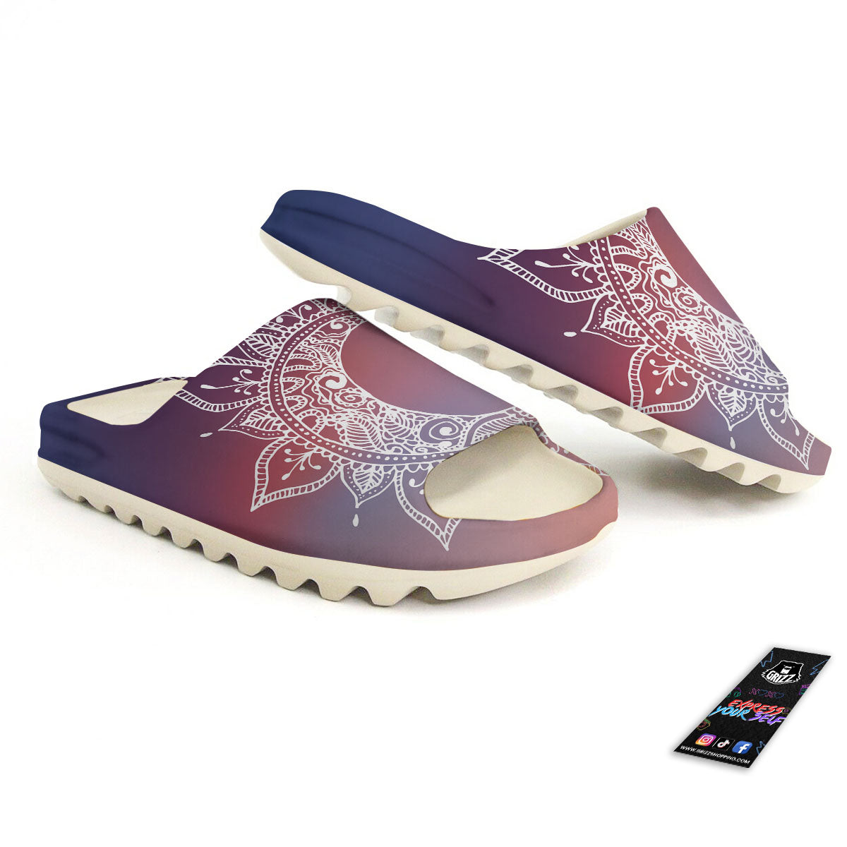 Sun Mandala Print Sandals-grizzshop
