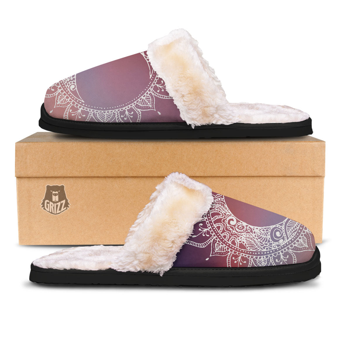 Sun Mandala Print Slippers-grizzshop