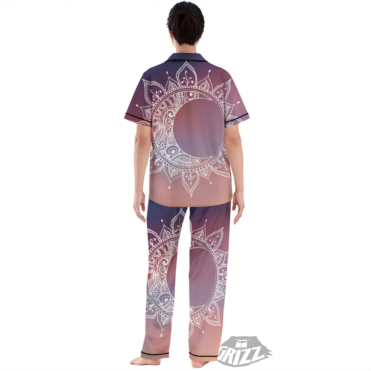 Sun Mandala Print Women's Pajamas Set-grizzshop