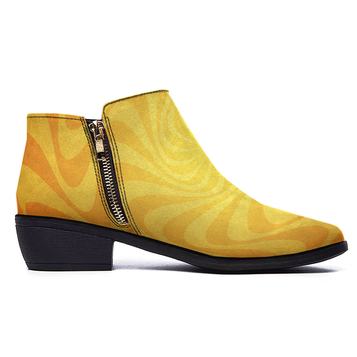 Sun Psychedelic Burning Print Ankle Boots-grizzshop
