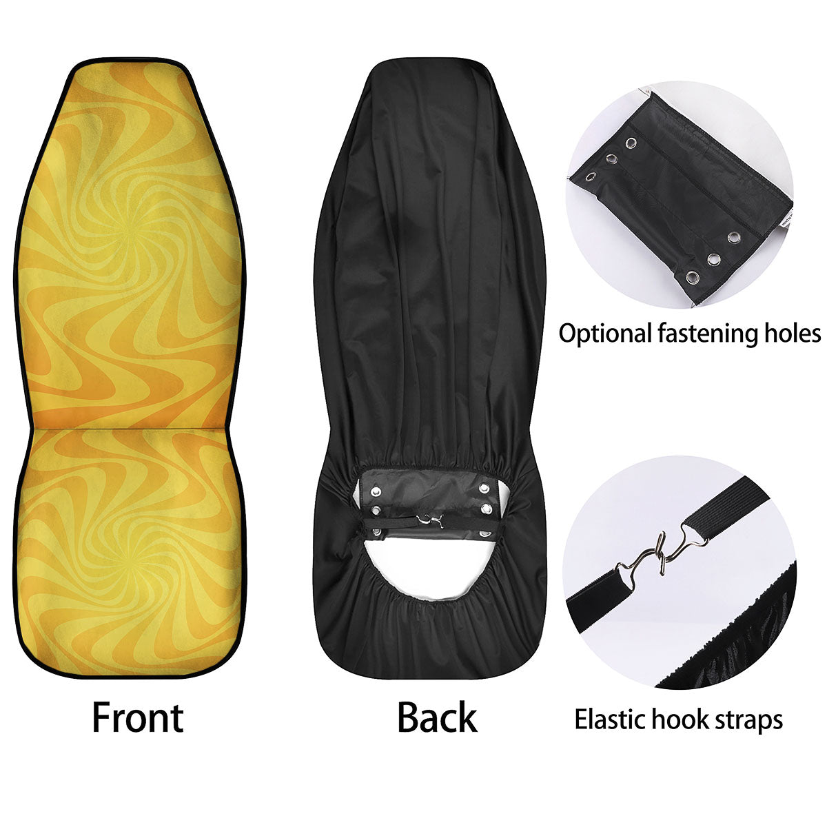 Sun Psychedelic Burning Print Car Seat Covers-grizzshop