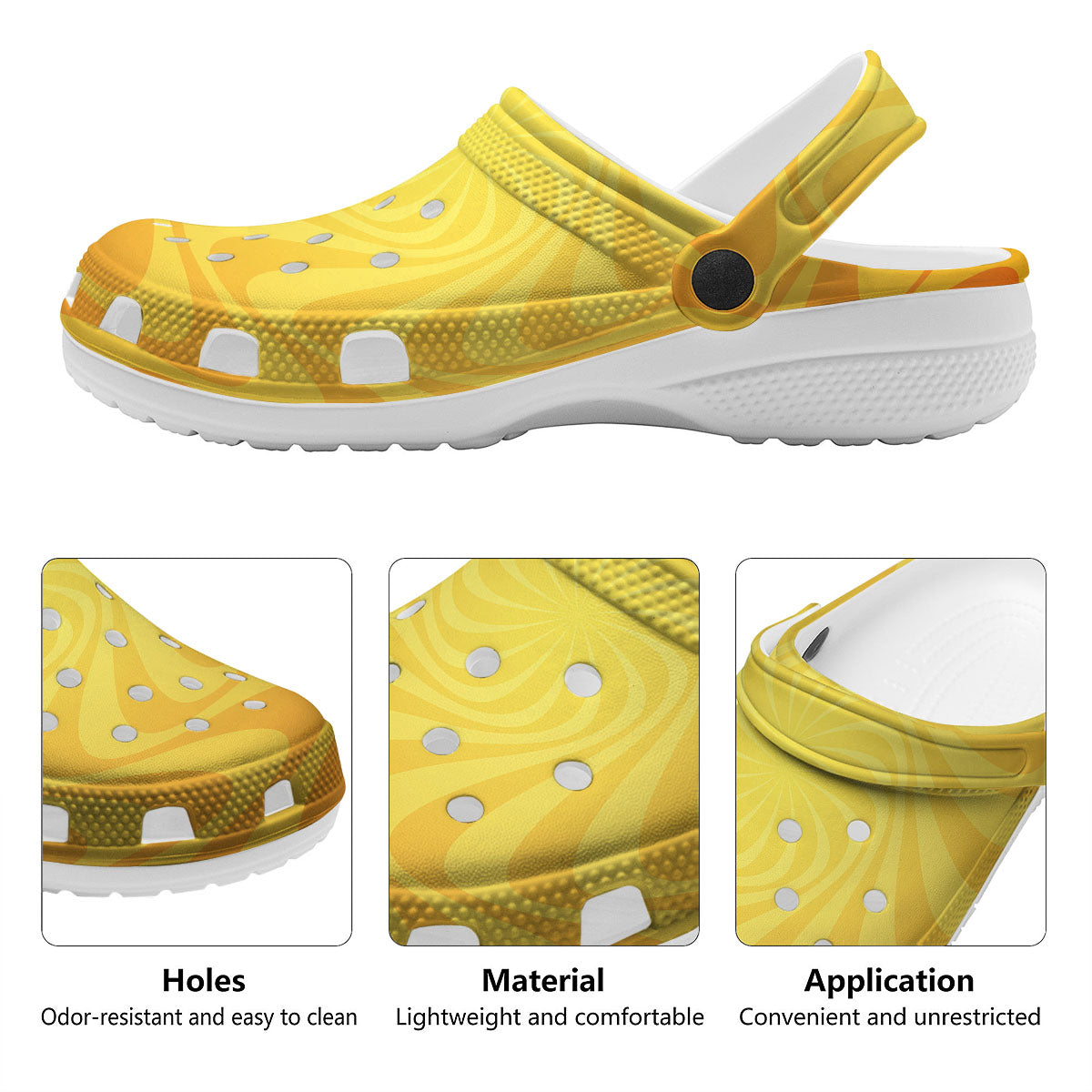 Sun Psychedelic Burning Print Clog-grizzshop