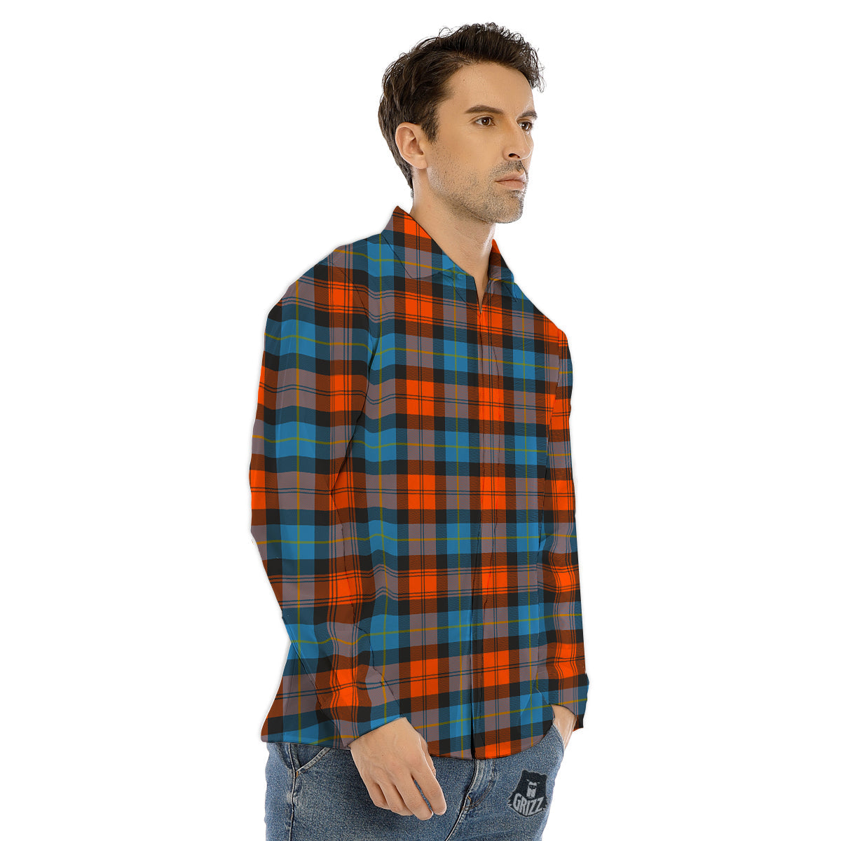 Sun Psychedelic Burning Print Men's Dress Shirts-grizzshop