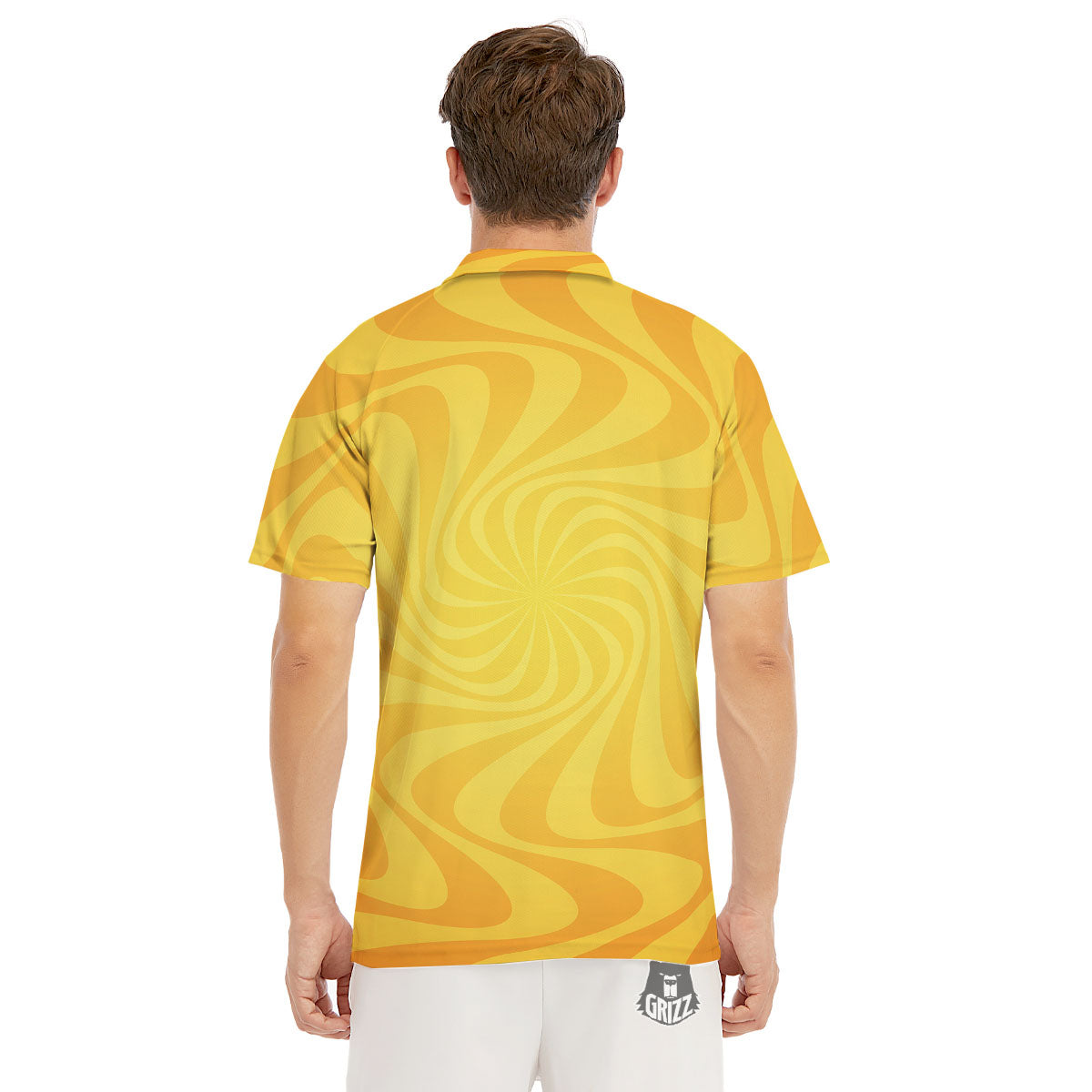 Sun Psychedelic Burning Print Men's Golf Shirts-grizzshop