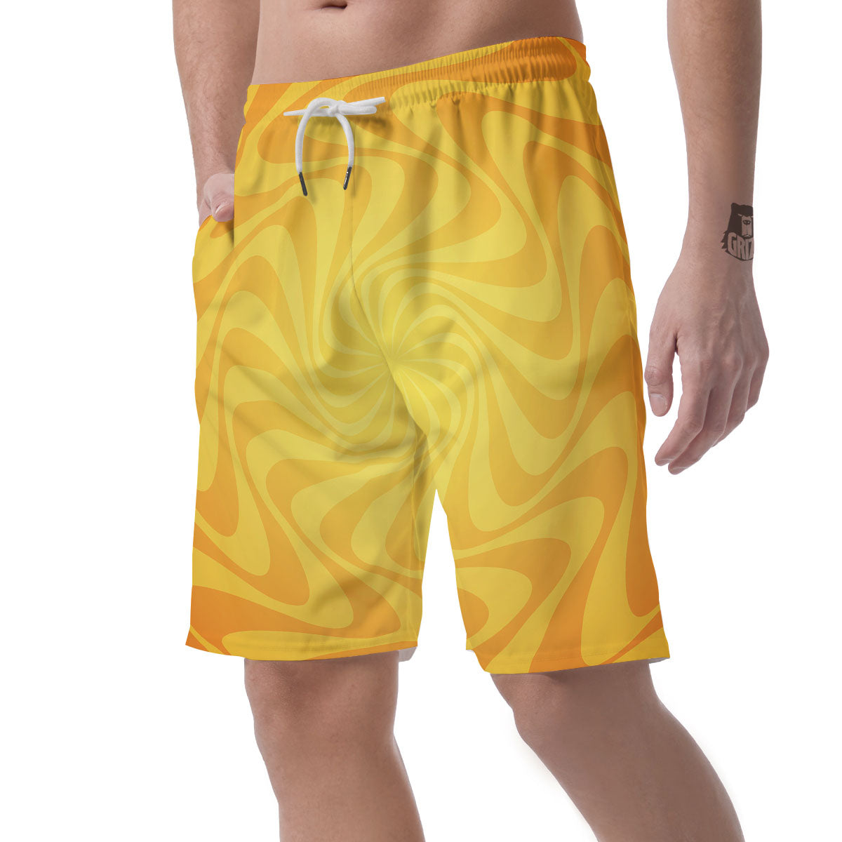 Sun Psychedelic Burning Print Men's Shorts-grizzshop