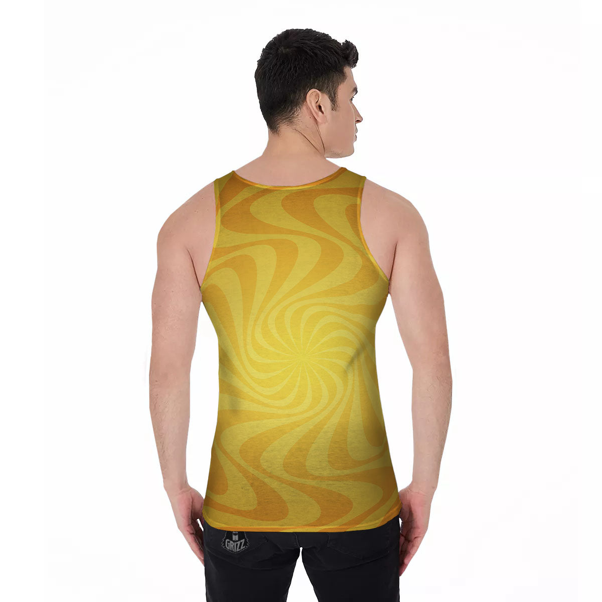 Sun Psychedelic Burning Print Men's Tank Top-grizzshop