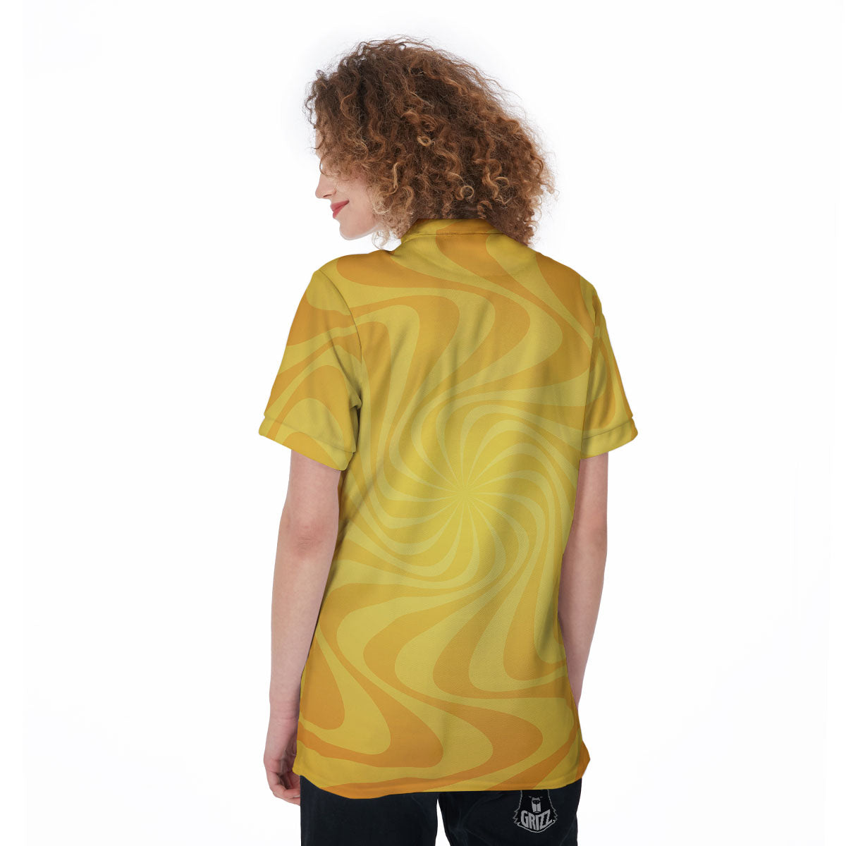 Sun Psychedelic Burning Print Women's Golf Shirts-grizzshop