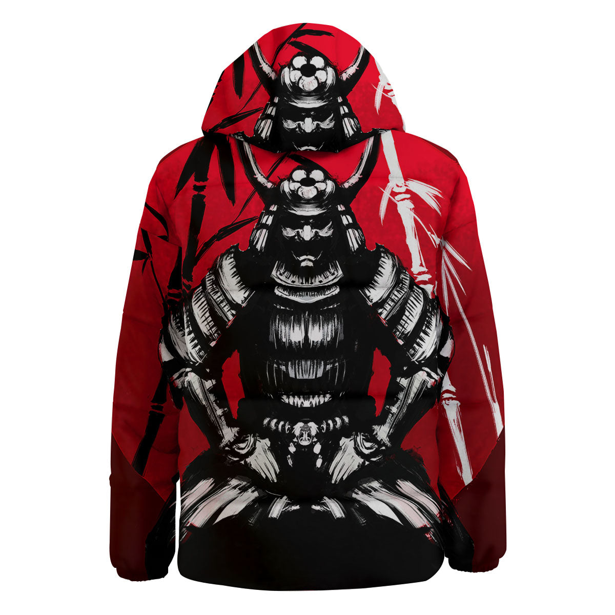 Sun Samurai Red Rising Print Down Jacket-grizzshop