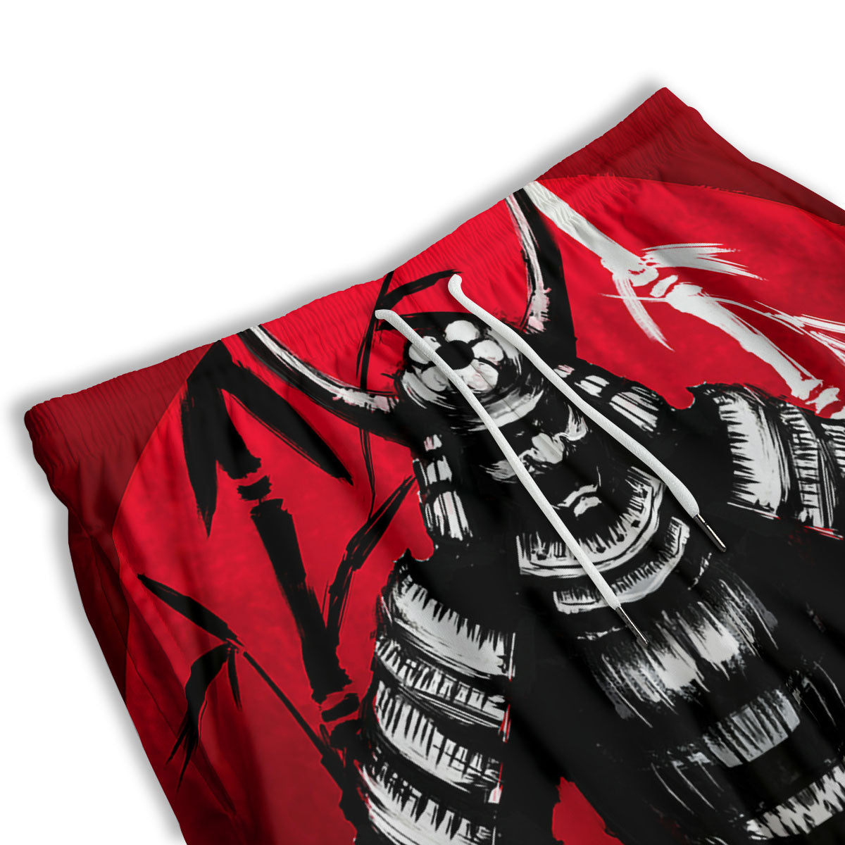 Sun Samurai Red Rising Print Men's Athletic Shorts