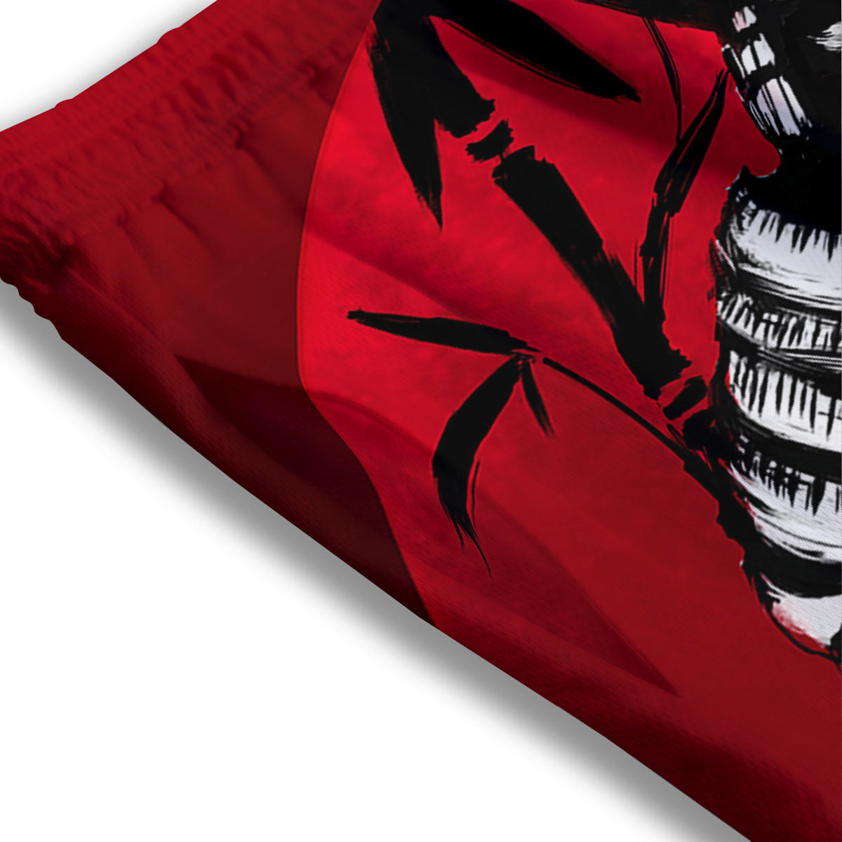 Sun Samurai Red Rising Print Mesh Shorts