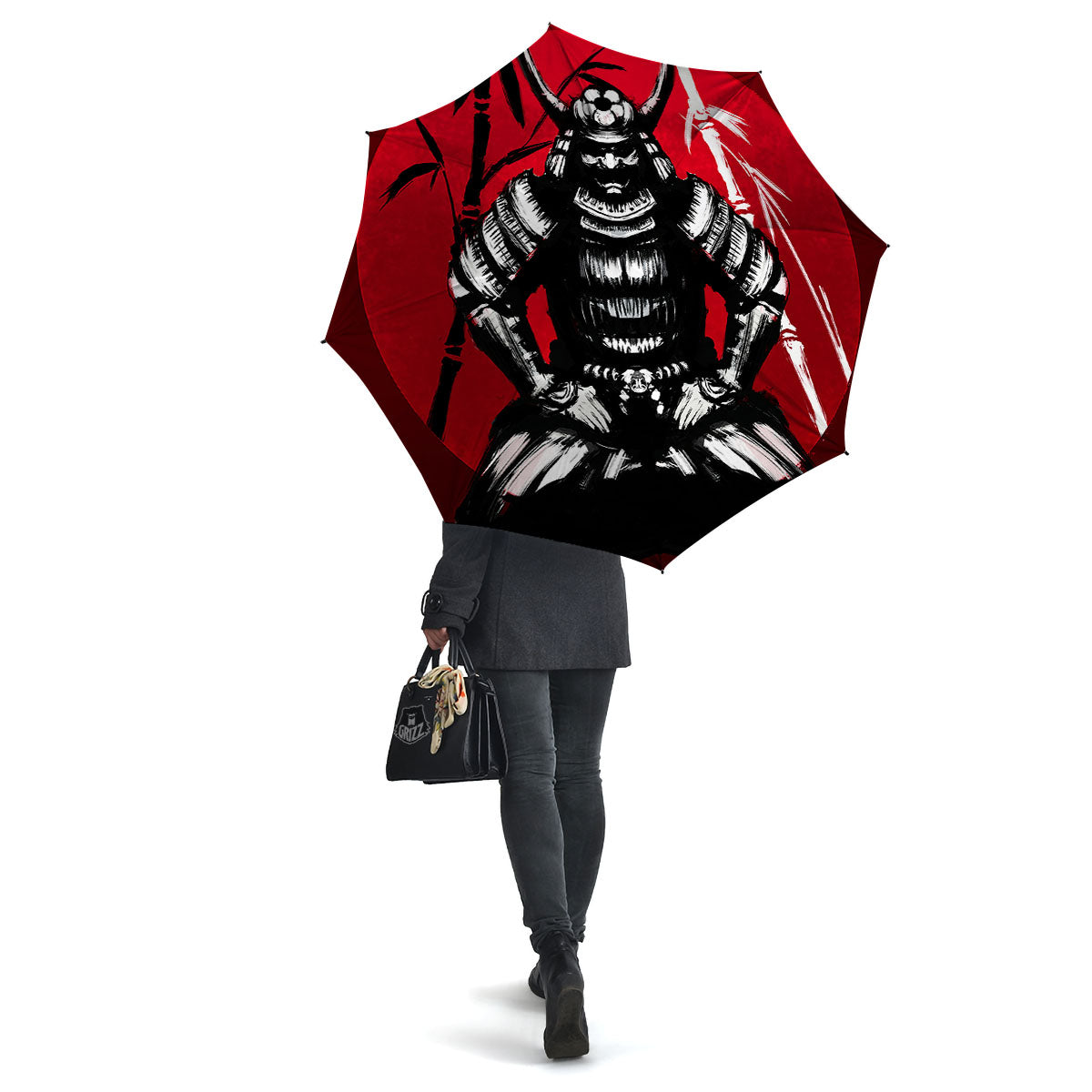 Sun Samurai Red Rising Print Umbrella-grizzshop