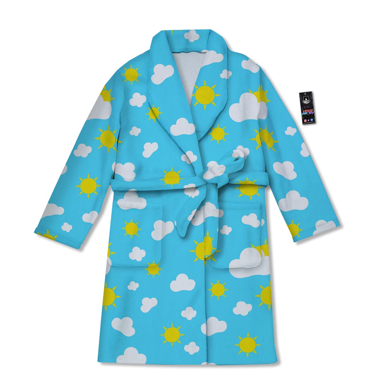 Sun Shiny Print Pattern Bathrobe-grizzshop