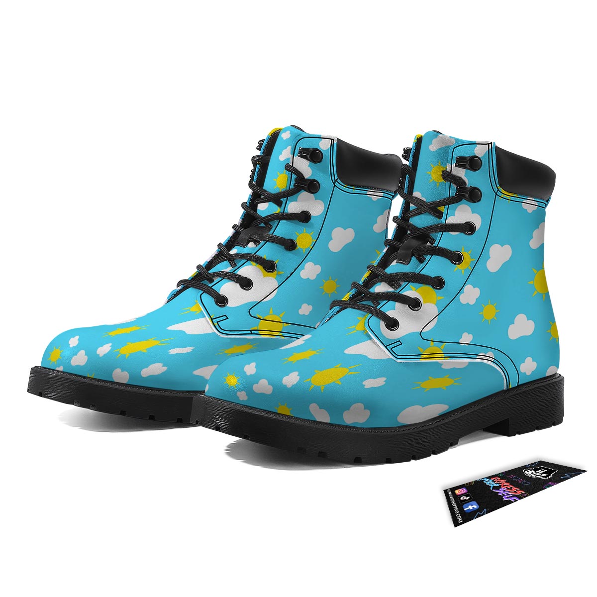 Sun Shiny Print Pattern Boots-grizzshop