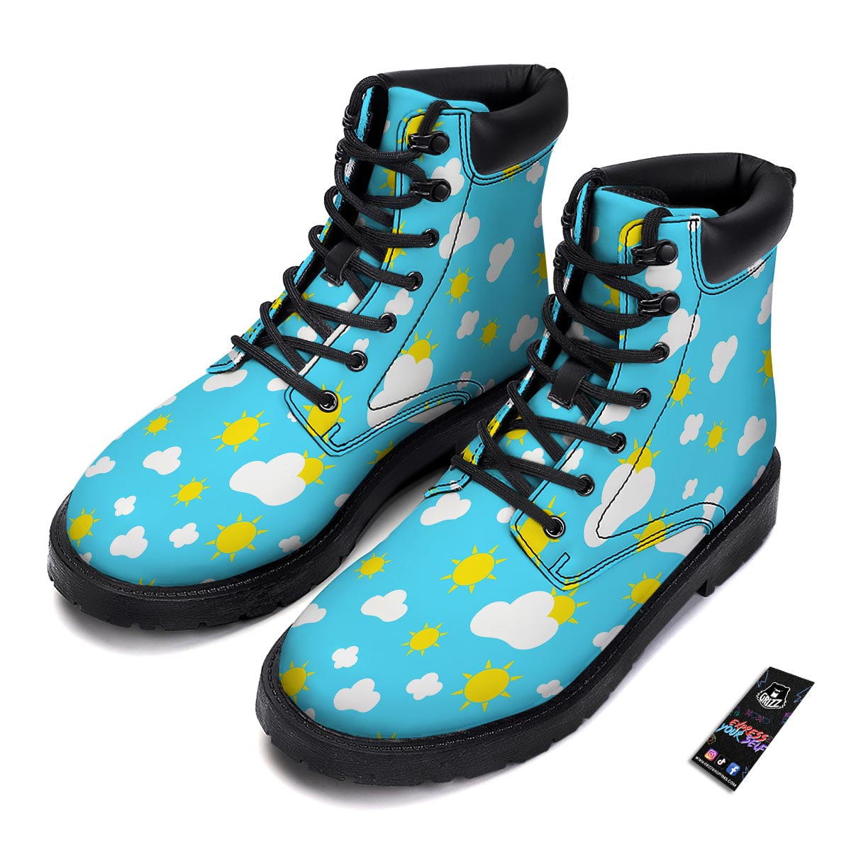Sun Shiny Print Pattern Boots-grizzshop