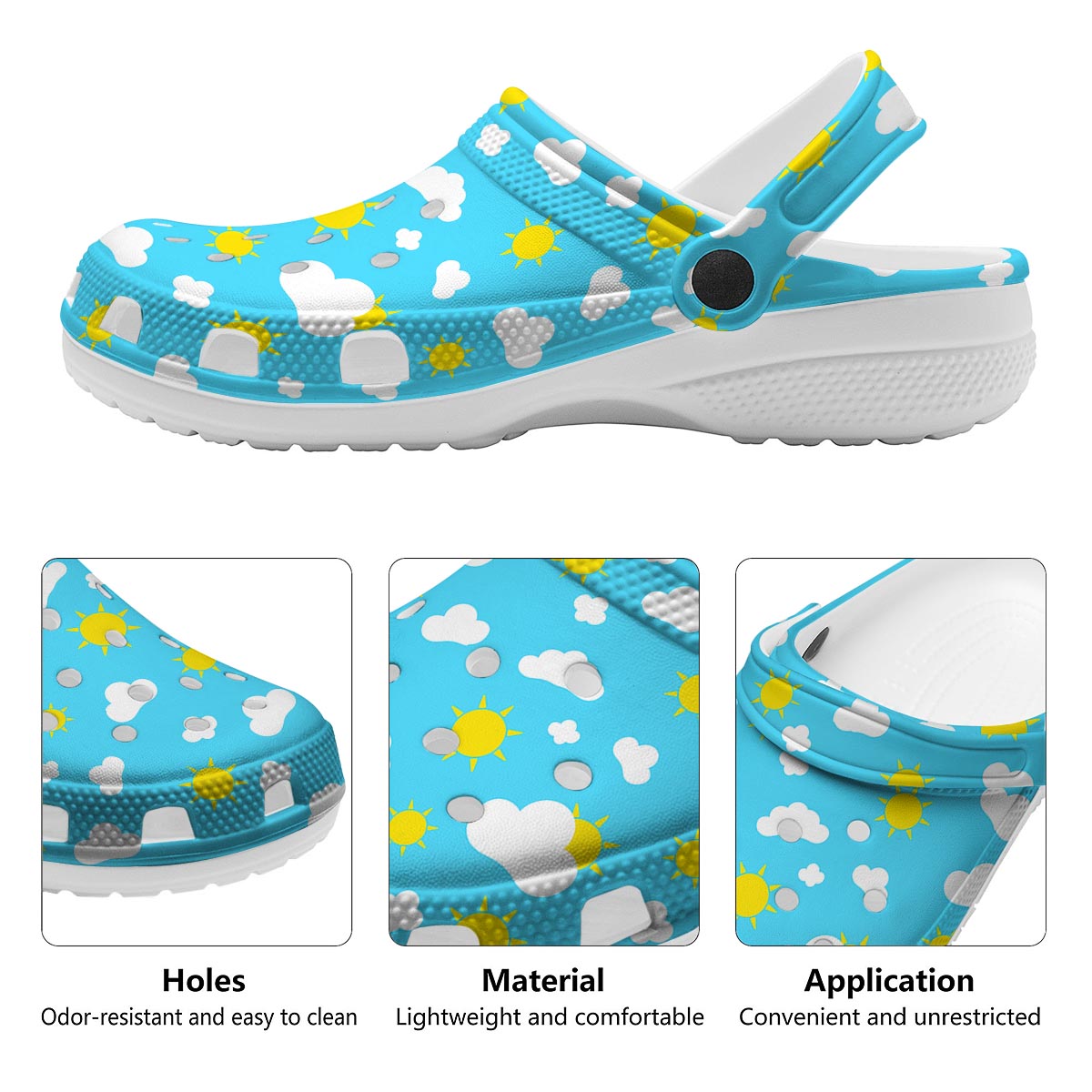 Sun Shiny Print Pattern Clog-grizzshop