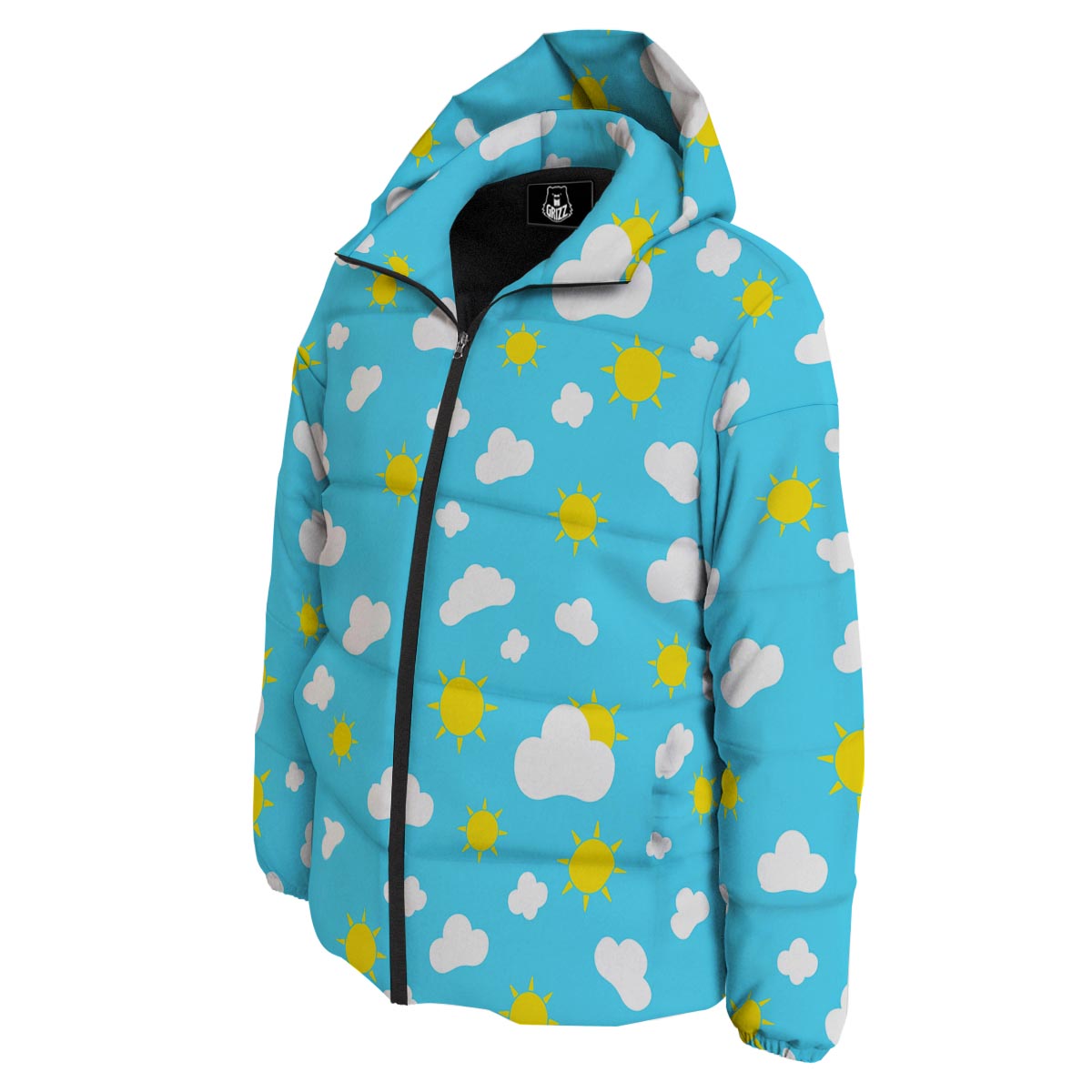 Sun Shiny Print Pattern Down Jacket-grizzshop
