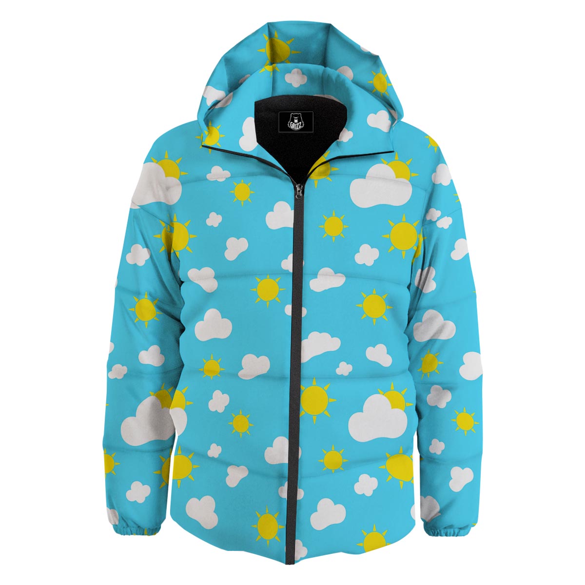 Sun Shiny Print Pattern Down Jacket-grizzshop