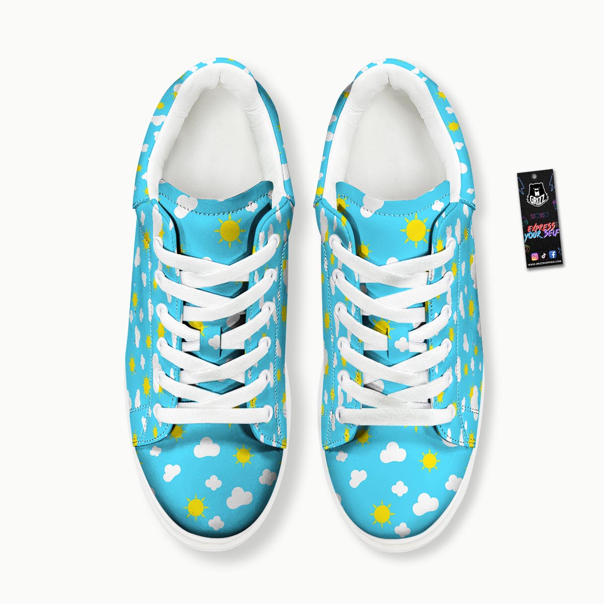 Sun Shiny Print Pattern Platform Shoes-grizzshop