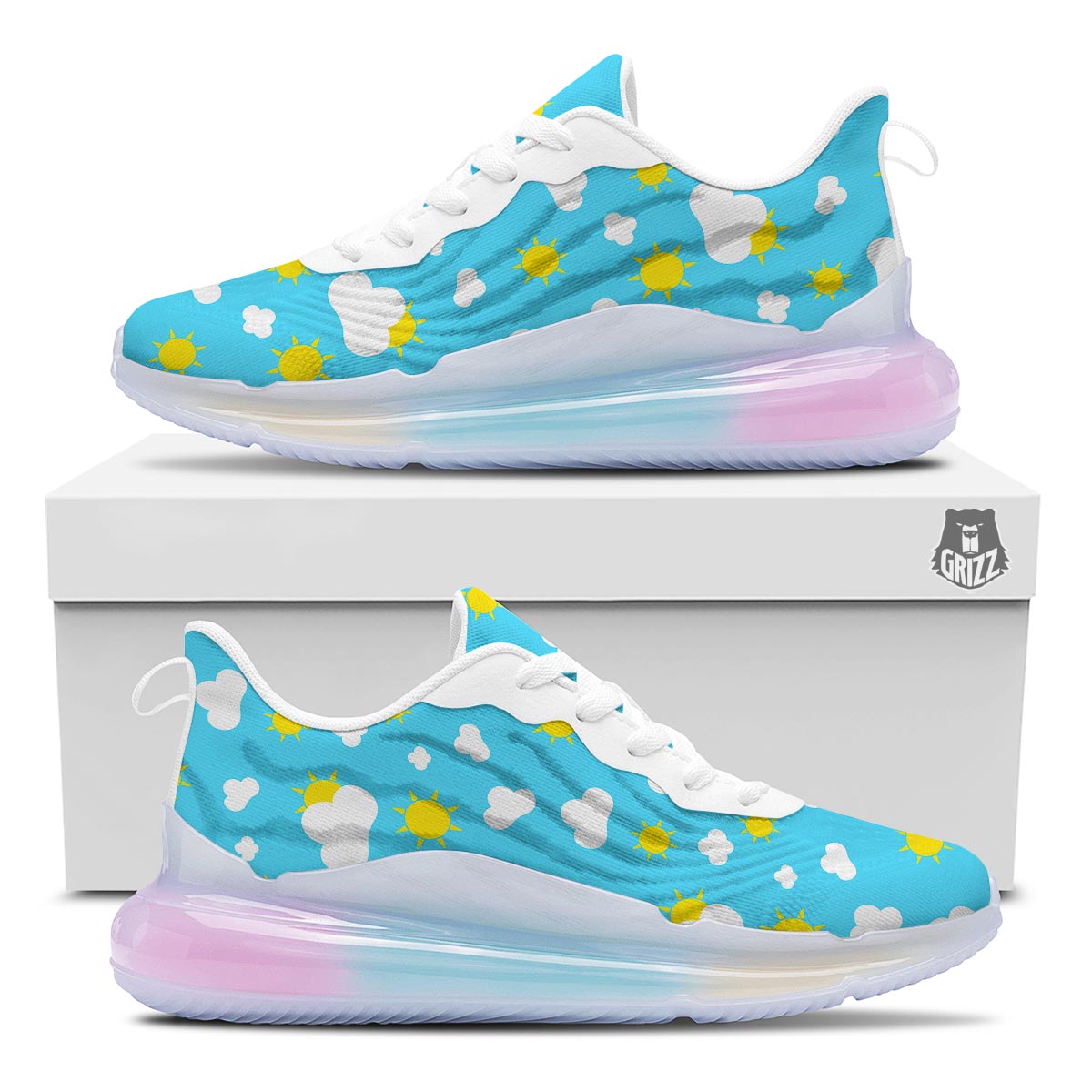 Sun Shiny Print Pattern Running Sneakers-grizzshop