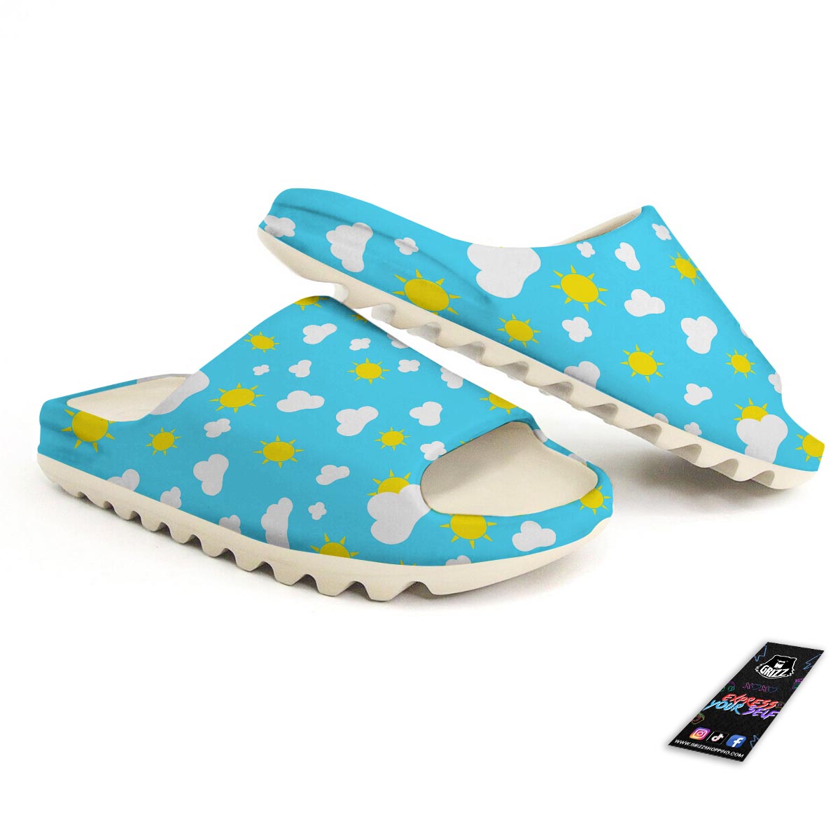 Sun Shiny Print Pattern Sandals-grizzshop