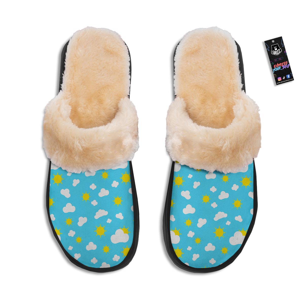 Sun Shiny Print Pattern Slippers-grizzshop
