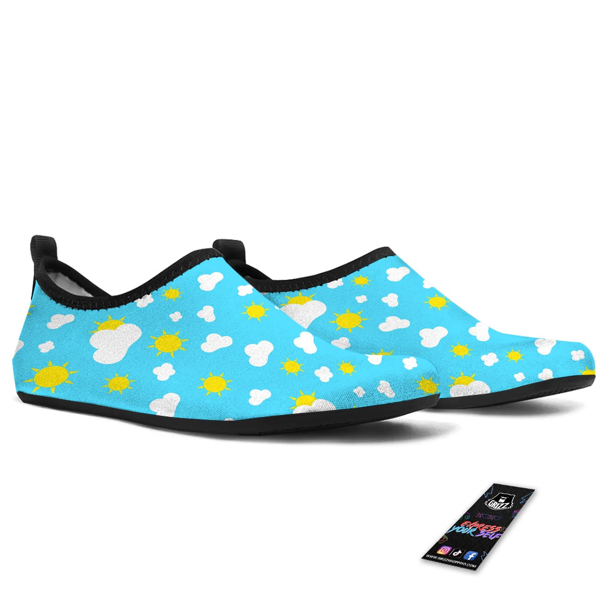 Sun Shiny Print Pattern Water Shoes-grizzshop