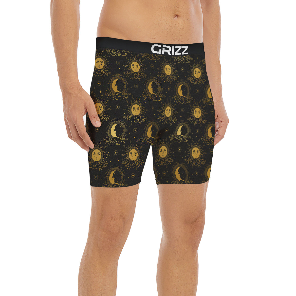 Sun Vintage Print Pattern Boxer Briefs-grizzshop